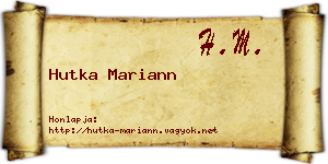 Hutka Mariann névjegykártya